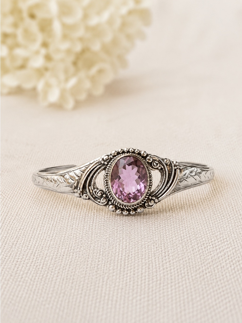 Sterling Silver Purple Gemstone Bracelet .925